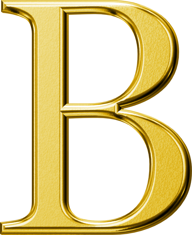 Luxury gold letter B
