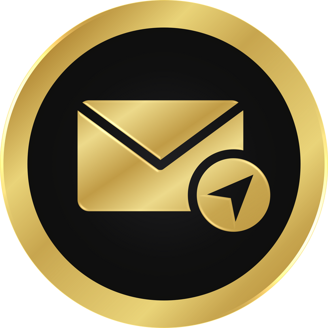 Gold Send Email Icon